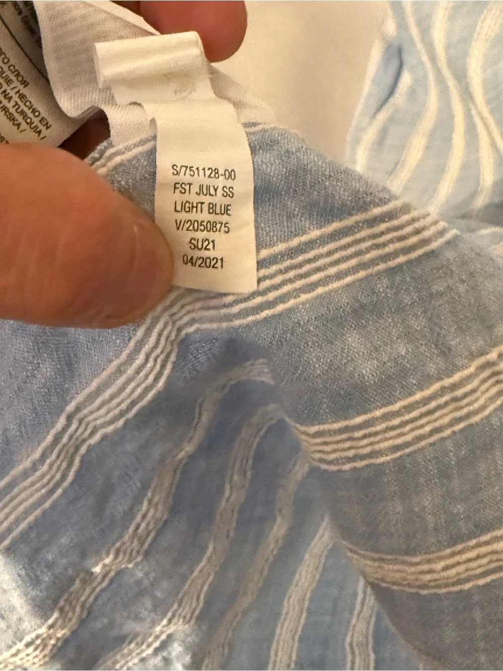 Banana Republic Light Blue and White Striped Short-Sleeve Button-Down Shirt